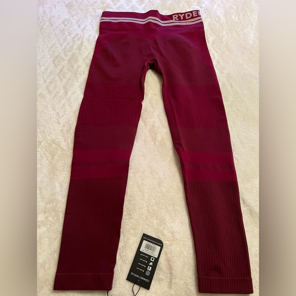 Ryderwear Freestyle High Waisted Leggings, Color Burgundy, Size S- NWT
